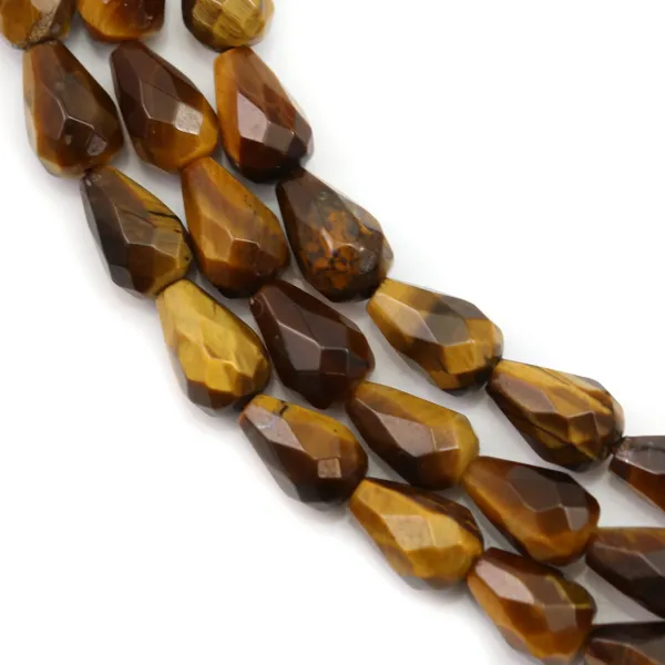 Gota de olho de tigre facetada 5x8mm x 40cm