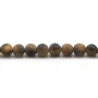 Œil de tigre matte de forme ronde 6mm x 38cm