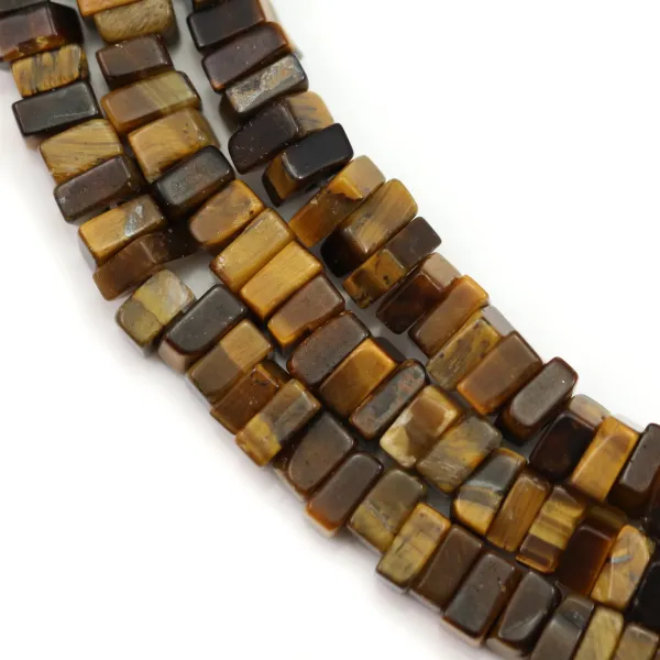 Oeil de tigre, forme rondelle carré, 2.5x4.5mm x 38cm