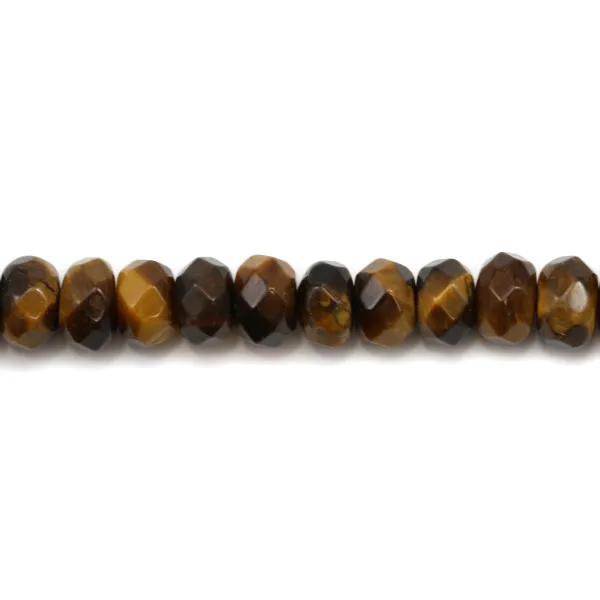 Oeil de tigre rondelle facette 4x6mm x 20pcs