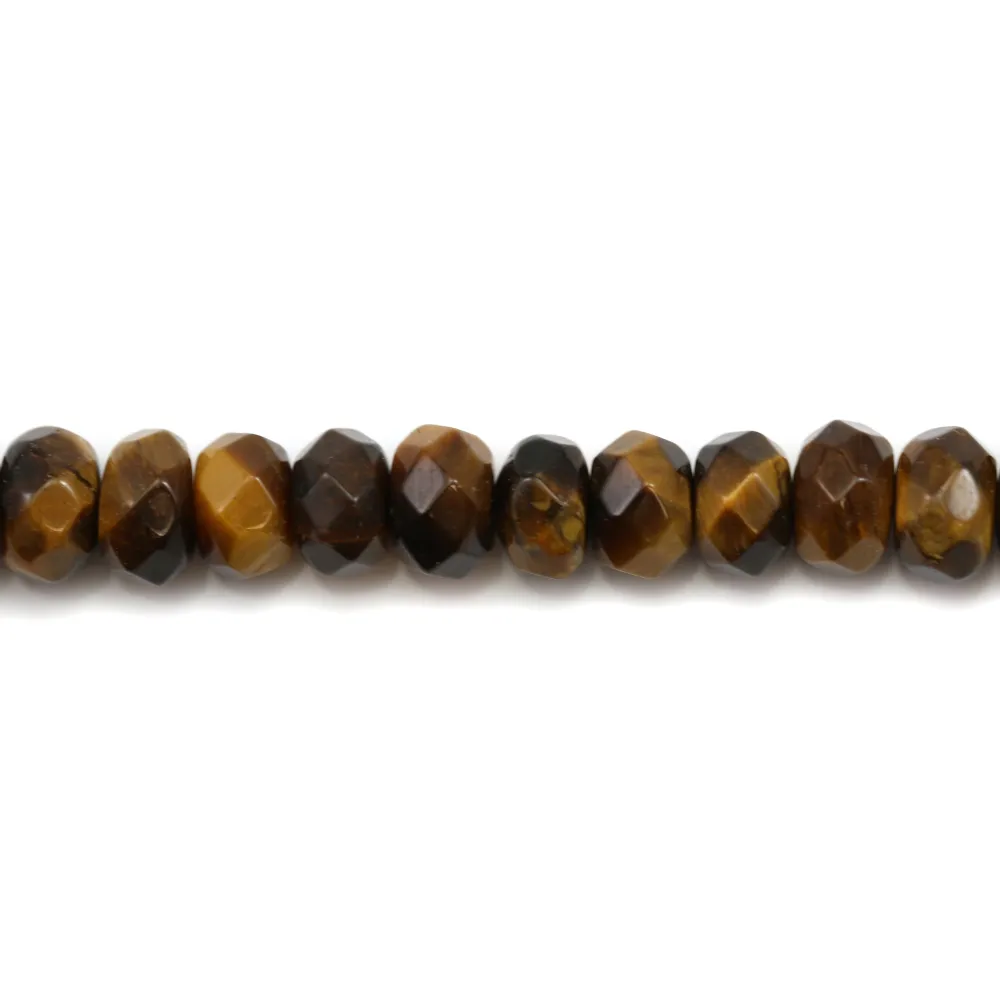 Oeil de tigre rondelle facette 4x6mm x 20pcs