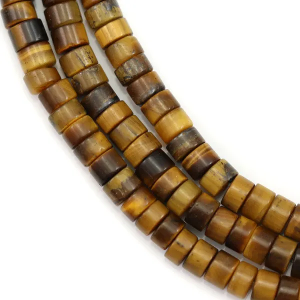 Olho de tigre, heishi 2x4mm x 39cm