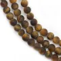 Œil de tigre matte de forme ronde 4mm x 39cm