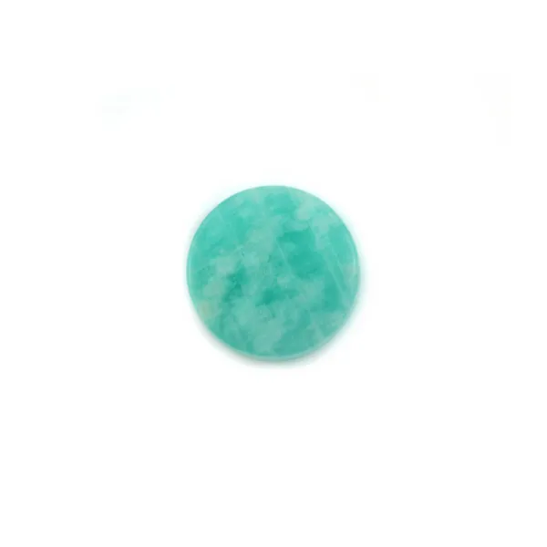 Cabochon amazonite du pérou, de forme rond plate, 8mm x 1pc