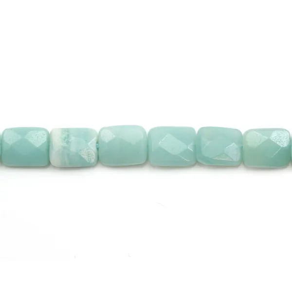 Amazonite rectangle facette 8x10mm x 5pcs
