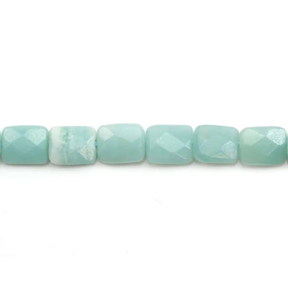 Amazonite rectangle facette 8x10mm x 5pcs