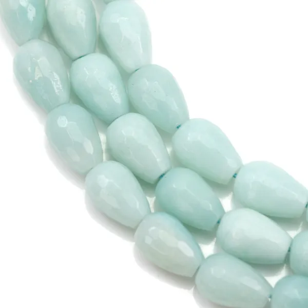 Amazonite, gota facetada, 8x12mm x 40cm