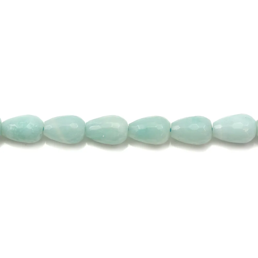 Amazonite Goutte Ronde Facette 8x12mm x 2pcs