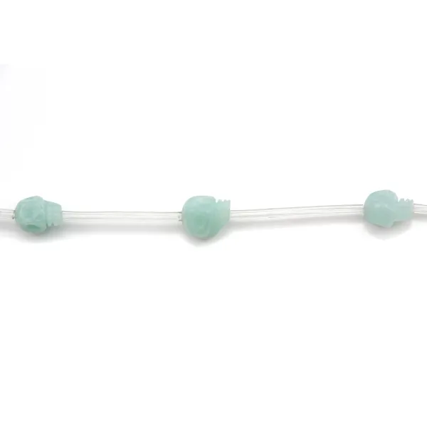 Amazonite tête de mort 12mm  x 1pc