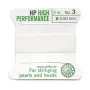 Hilo blanco de alto rendimiento de 0,50mm unido a una aguja x 2m