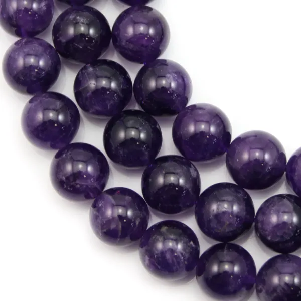 Amethyst, rotondo, 14mm x 40cm