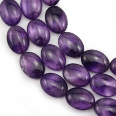 Amethyst oval 15x20mm x 40cm