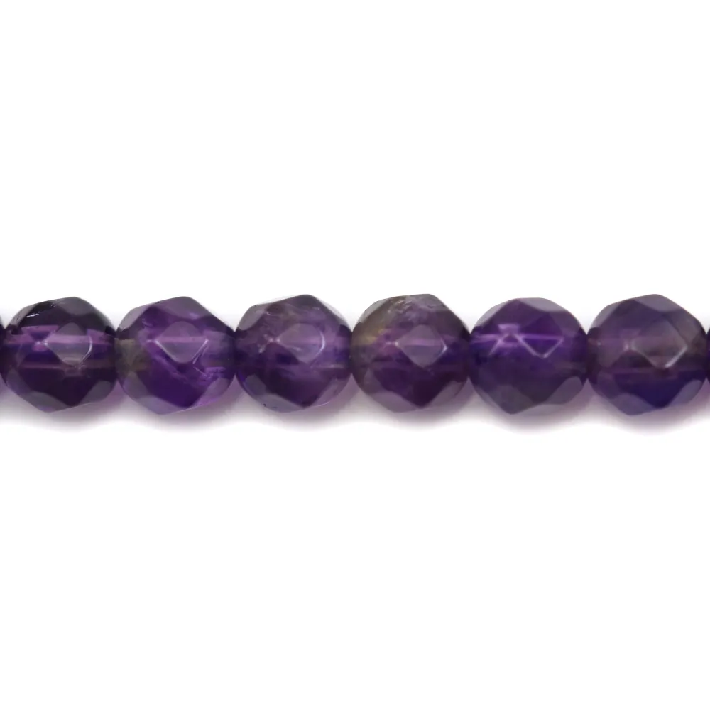 Améthyste Ronde Facette 4mm x 10pcs