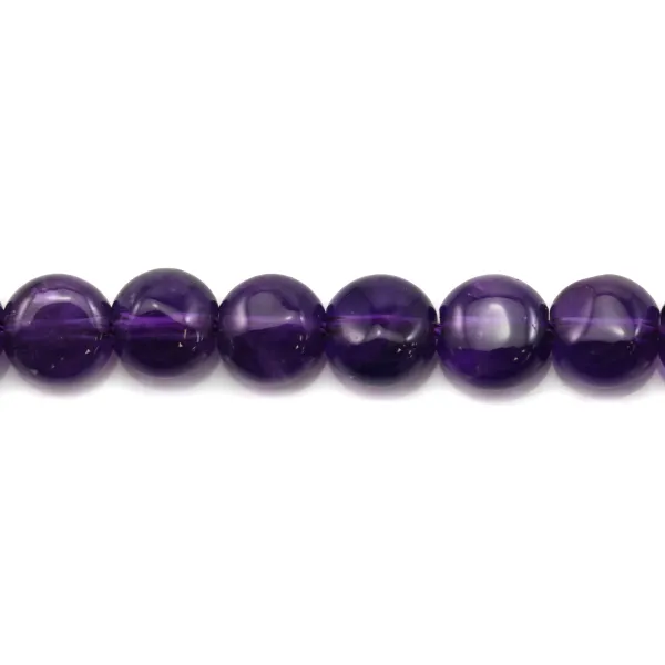 Amethyst flat round 8mm x 2pcs