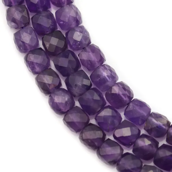 Amethyst, facettierte Würfel, 4.5-5mm x 38cm