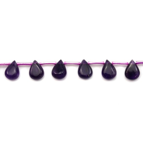 Amethyst Flat Teardrop 7x11mm x 4 pcs