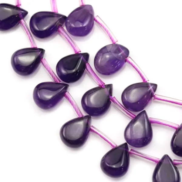 Amethyst, goccia piatta, 7x10mm x 40cm