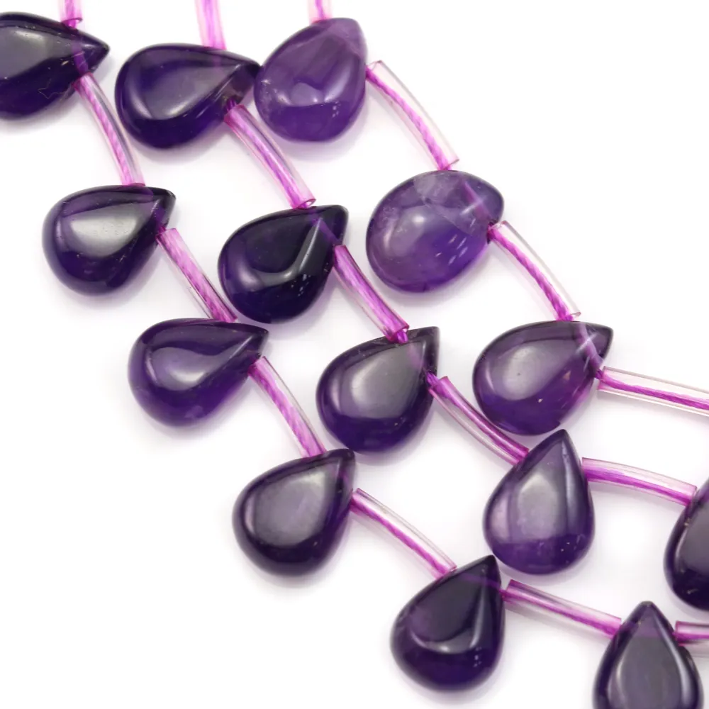 Améthyste Goutte Plate 7x10mm x 40cm (33 pcs)