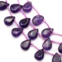 Améthyste Goutte Plate 7x10mm x 40cm (33 pcs)