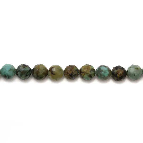 Turquoise africaine ronde facetté 4mm x 39cm