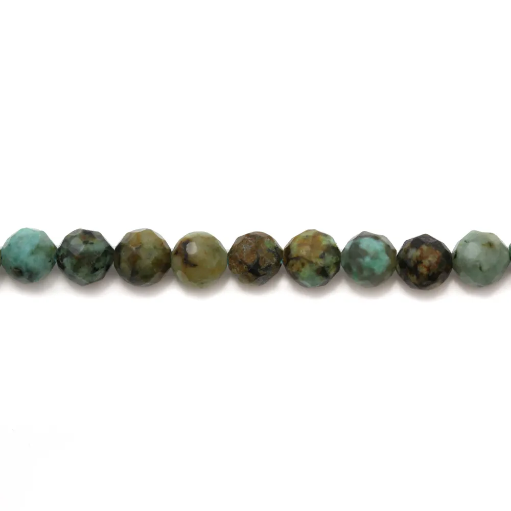 Turquoise africaine ronde facetté 4mm x 39cm