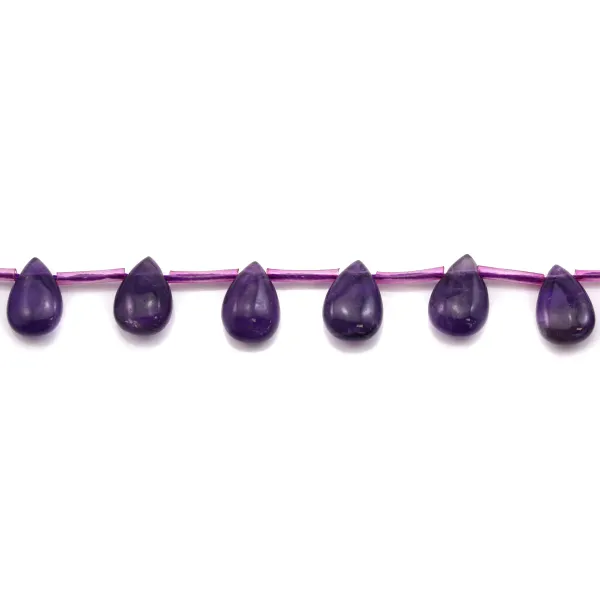 Amethyst Flat Teardrop 10x14mm x 2pcs
