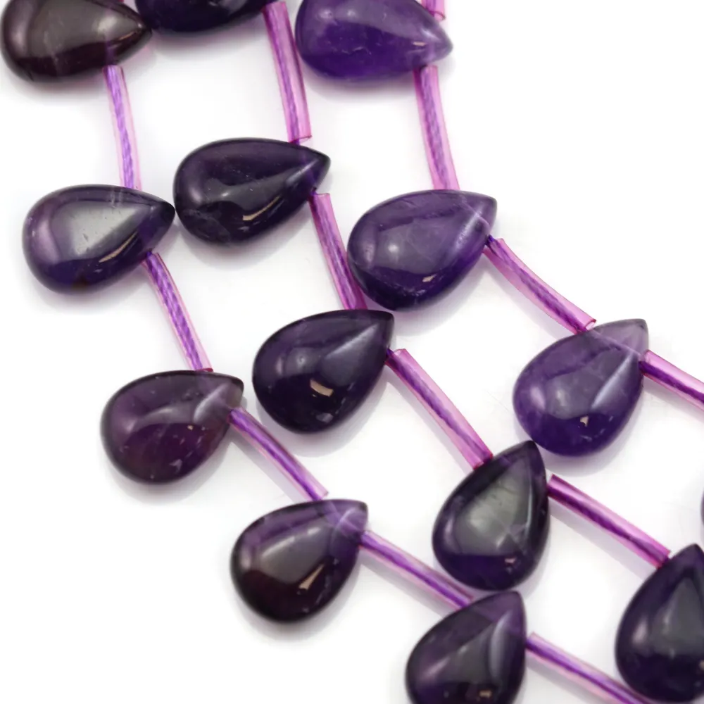 Améthyste Goutte Plate 10x14mm x 40cm (25 pcs)