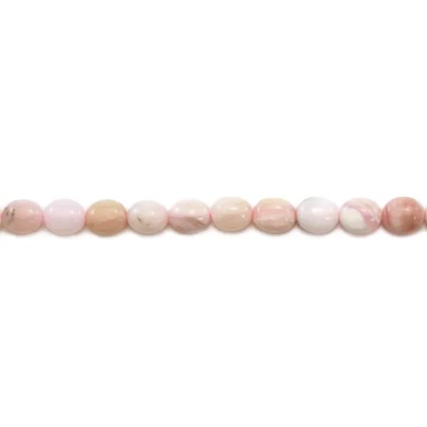 Opale rose ovale 8x10mm x 40cm