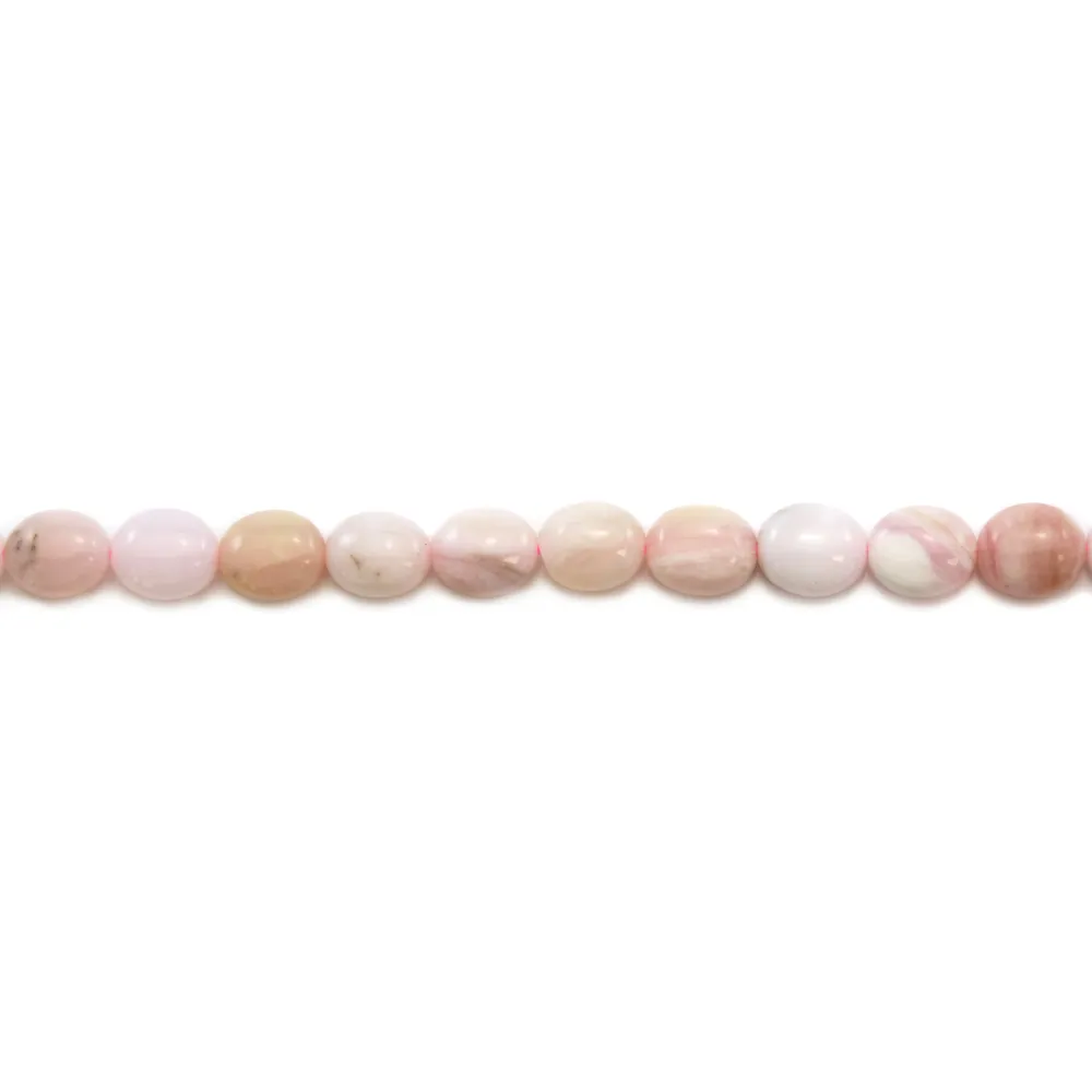 Opale rose ovale 8x10mm x 40cm