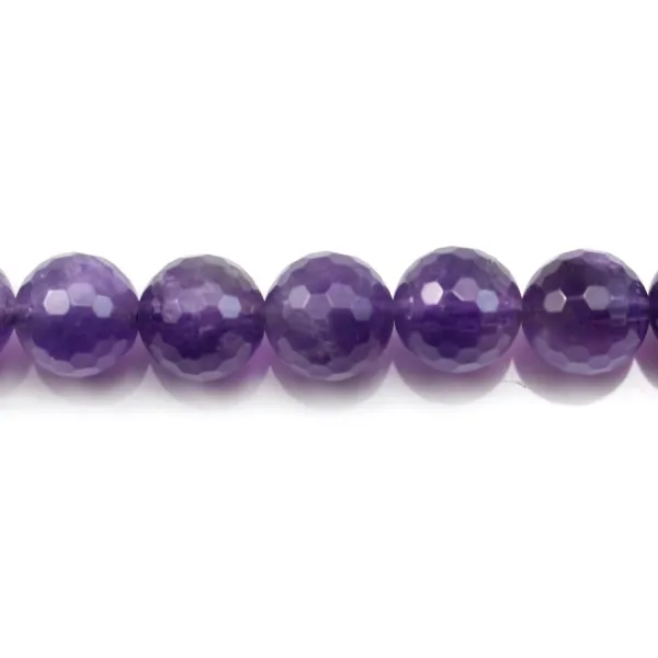 Amethyst Round Facet 14mm x 40cm