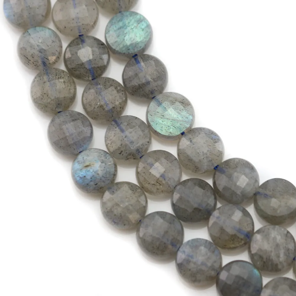 Labradorite, de forme ronde plate facetté, 6mm x 39cm