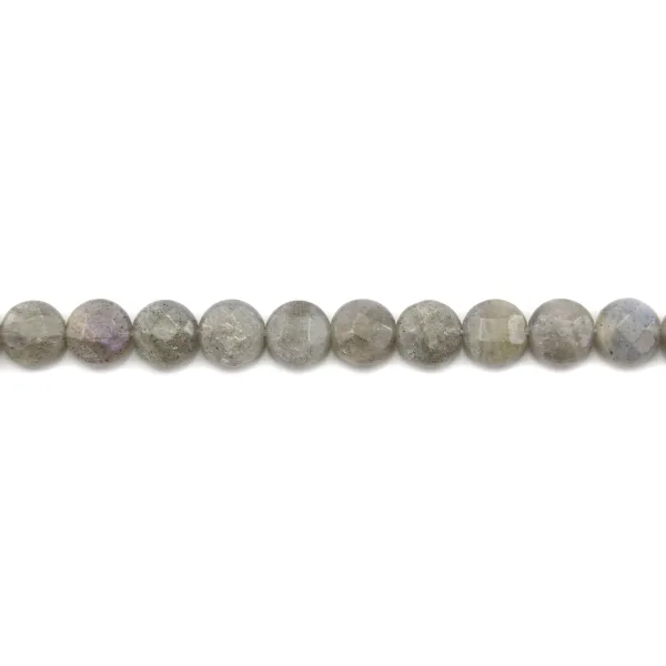 Labradorite ronde plate facette 8mm x 4pcs