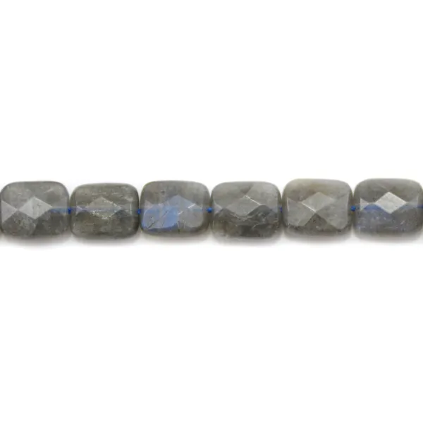 Labradorite Faceted Rectangle 7x10mm x 4pcs 
