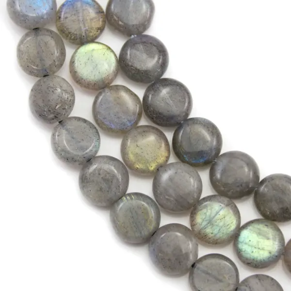 Labradorite Flat Round 10mm x 4 pcs 