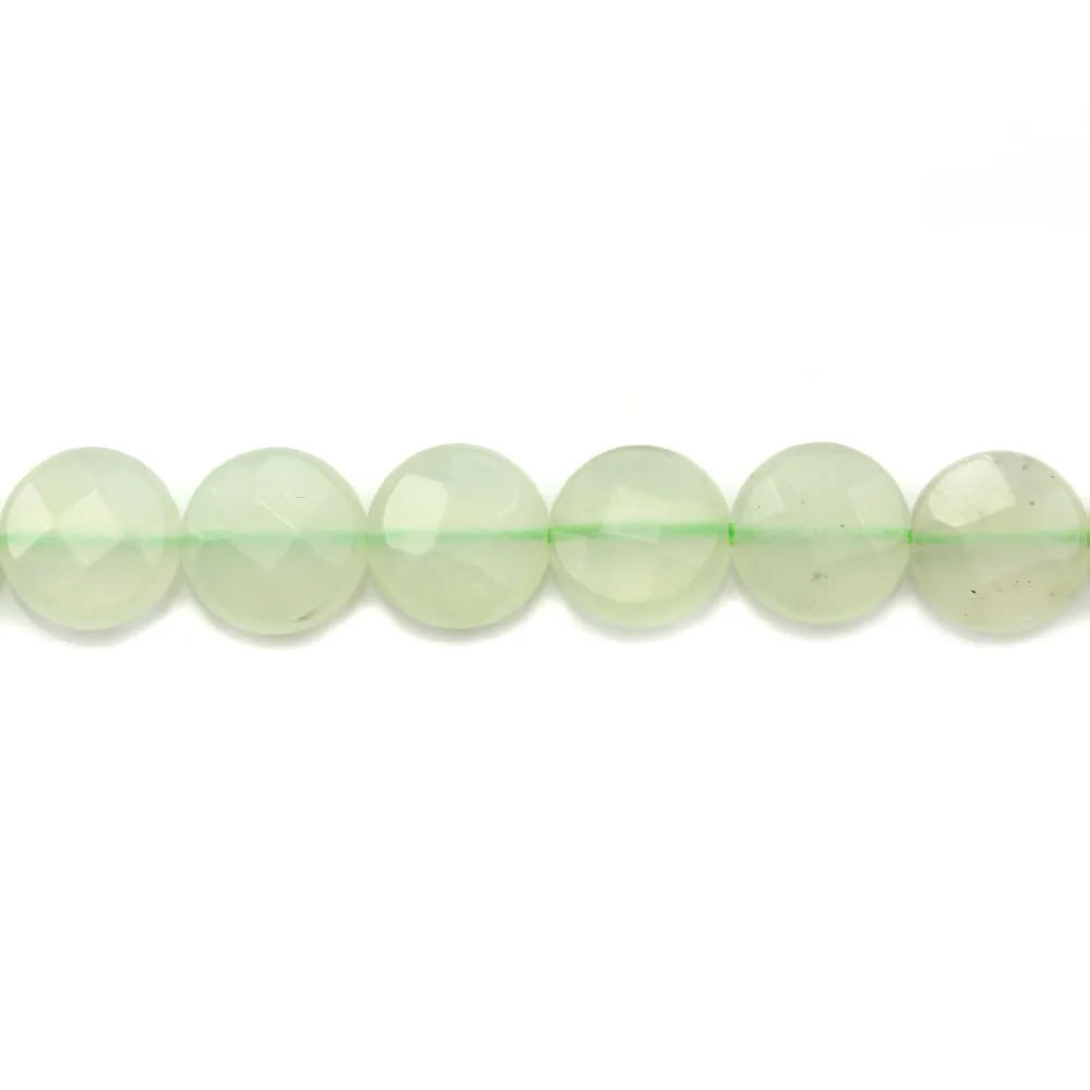 Jadeite vert ronde plate facette 8mm x 8pcs