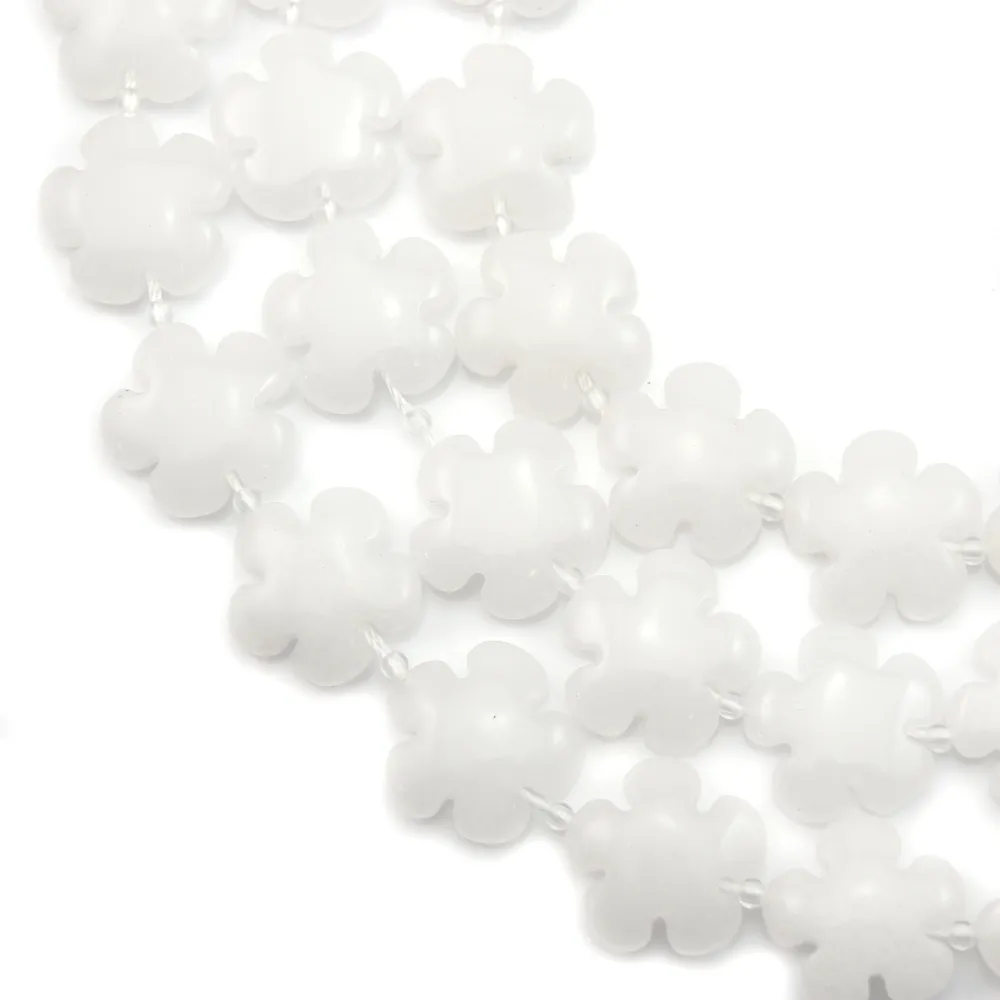 Jade blanc  en fleur 20mm  x 40cm 