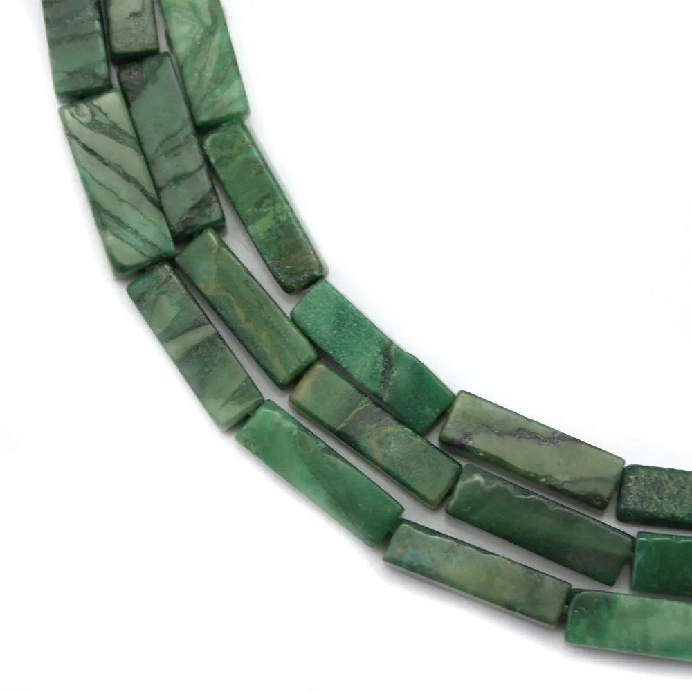Jade africain rectangle 4x13mm x 40cm