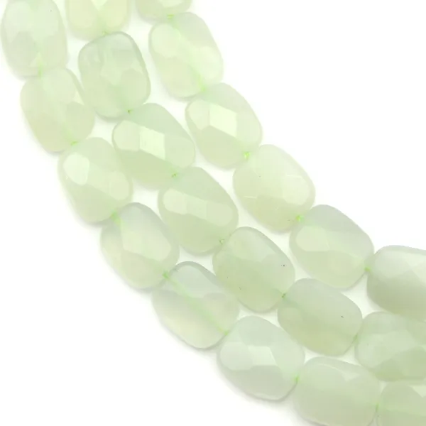 Jadeite faceted rectangle 8x10mm x 40cm