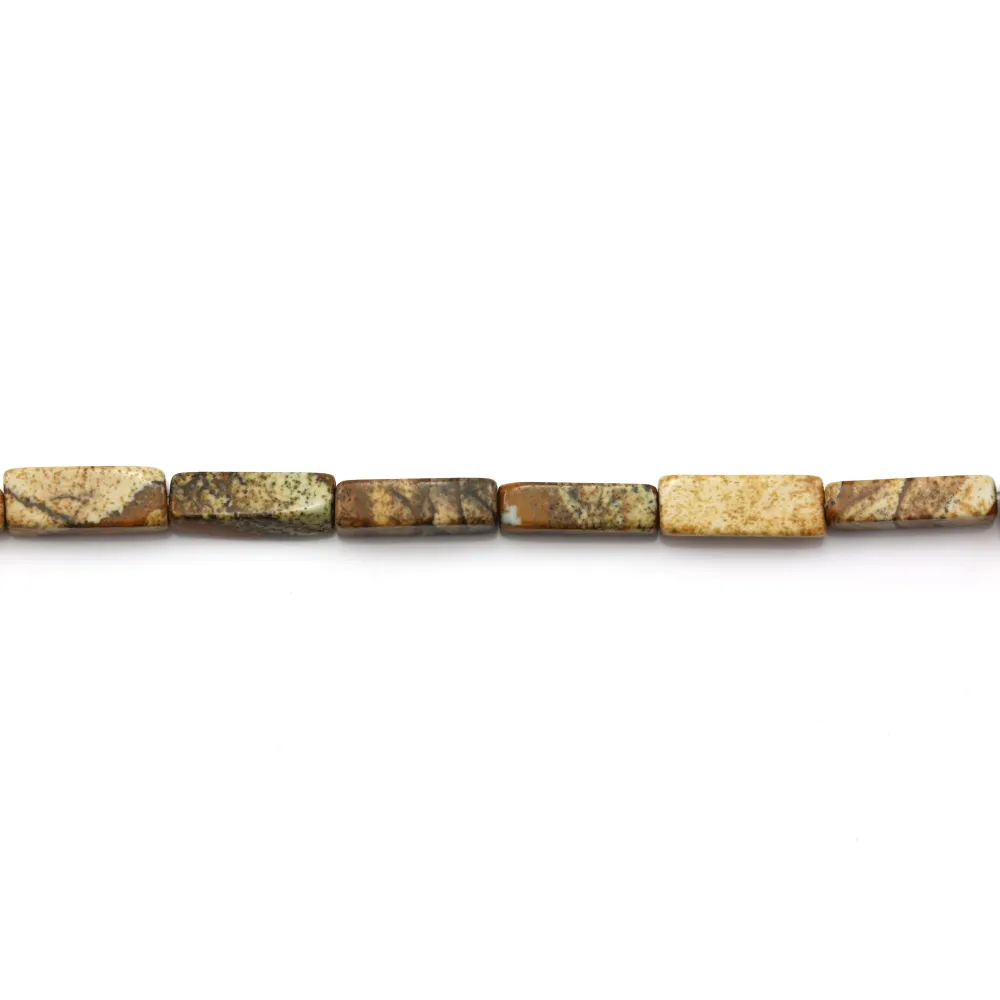Jaspe paysage rectangle 4x13mm x 10pcs