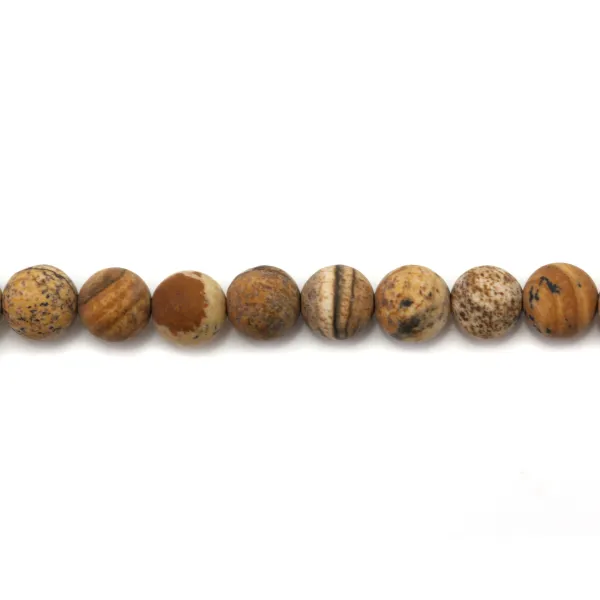 Jaspe paysage matte ronde 6mm x 20pcs