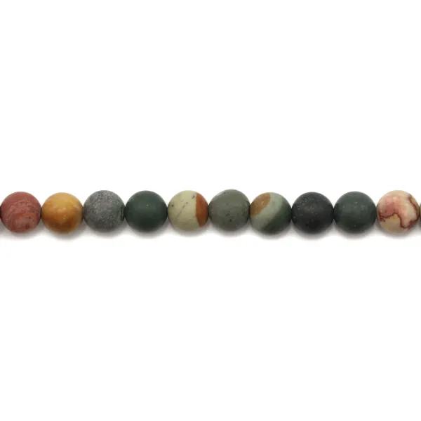 Jaspe rouge matte ronde 6mm x 40cm