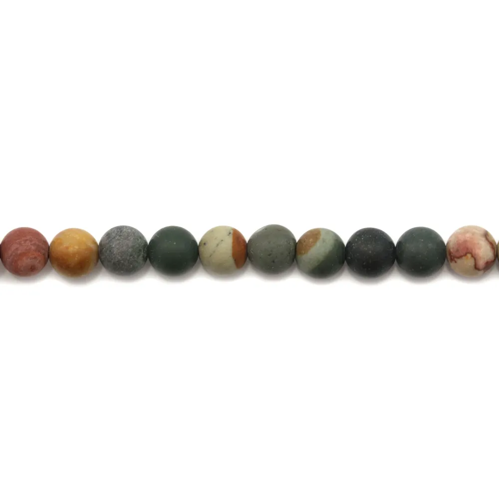Jaspe rouge matte ronde 6mm x 40cm