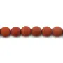 Red mat round jaspe 6mm x 20pcs