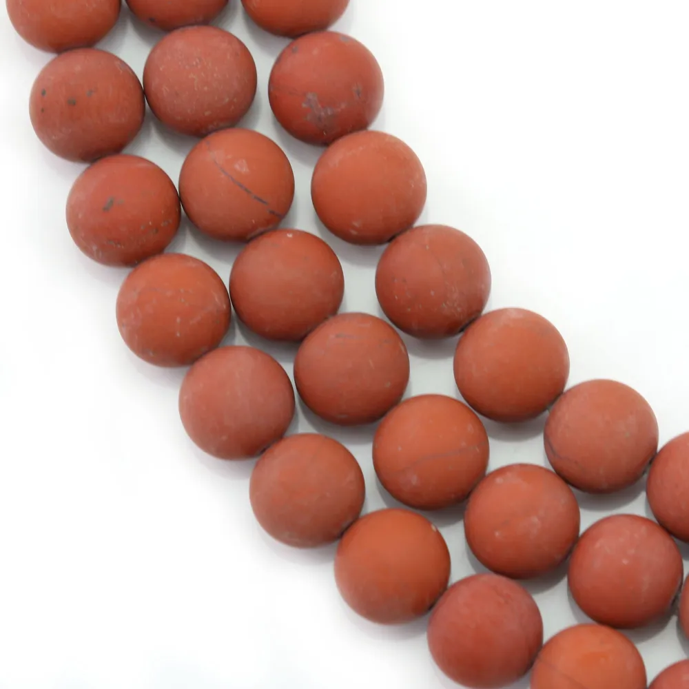 Jaspe rouge matte ronde 6mm x 40cm