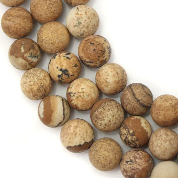 Picture matte jasper round 6mm x 40cm 