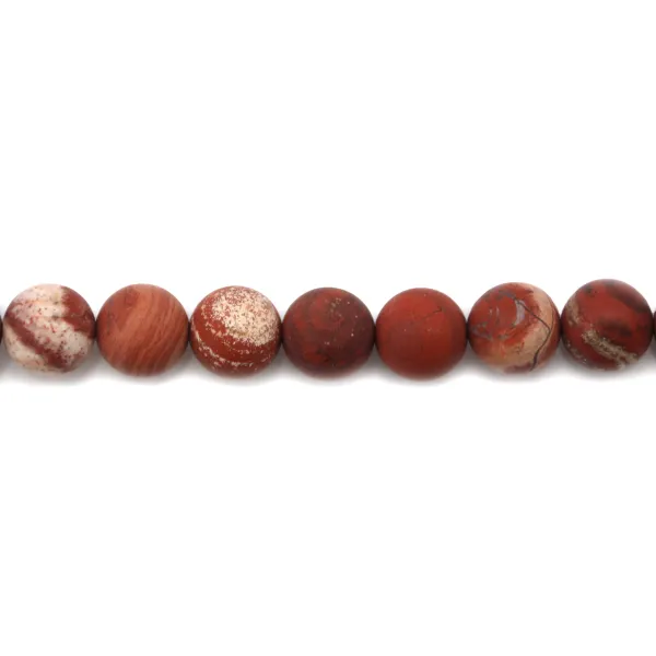 Jaspe rouge matte ronde 8mm x 40cm