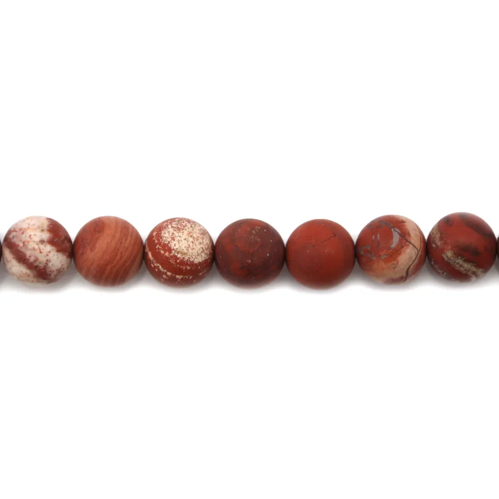 Red mat round jaspe 8mm x 40cm 