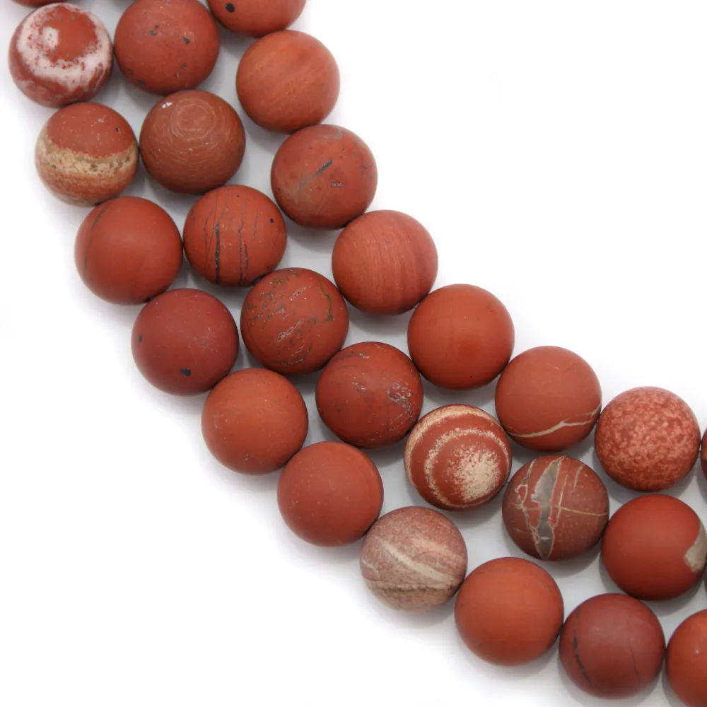 Jaspe rouge matte ronde 8mm x 40cm
