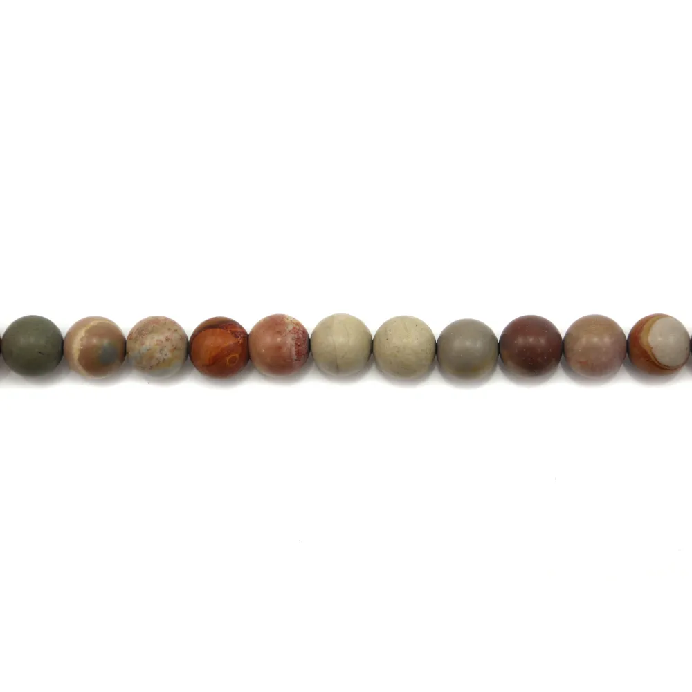Jaspe polychrome matte ronde 10mm x 5pcs