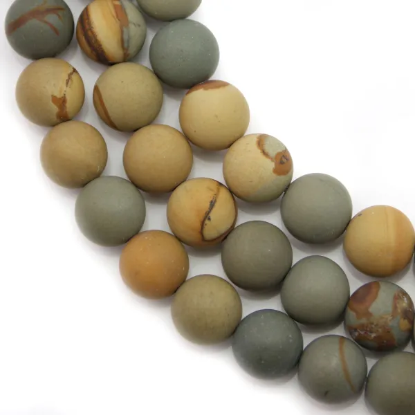 Wildhorse landscape jasper mat round 8mm x 40cm